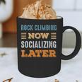 Rock Climbing Now Minimal Socializing Introvert Vintage Graphic Print Coffee Mug Rock Climbing Now Minimal Socializing Introvert Vintage Graphic Print Coffee Mug