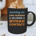Running On Fish Farming Social Introvert Humor Vintage Graphic Print Coffee Mug