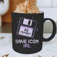 Save Icon IRL Retro Tech Humor Floppy Disk 90s Nostalgia Graphic Print Coffee Mug