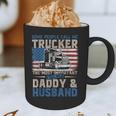 Semi Truck Driver Trucker Daddy Husband US American Flag Graphic Print Coffee Mug