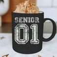 Senior 01 Class Of 2001 Retro College High School Graduation Graphic Print Coffee Mug