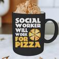 Social Worker Will Work For Pizza Graduation Graphic Print Coffee Mug