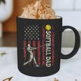 Softball Dad US Flag For Dad Men Patriotic Fathers Day Graphic Print Coffee Mug