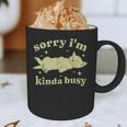 Sorry I'm Kinda Busy Lazy Cat Sarcastic Sayings Introvert Men Women Graphic Print Coffee Mug