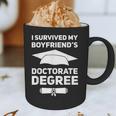 I Survived My Boyfriend's Doctorate Degree Graduation Graphic Print Coffee Mug
