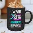 Teal & Purple In Memory Of My Nephew Suicide Prevention Graphic Print Coffee Mug Teal & Purple In Memory Of My Nephew Suicide Prevention Graphic Print Coffee Mug