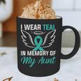 Teal In Memory Of My Aunt Ovary Ovarian Cancer Teal Ribbon Graphic Print Coffee Mug