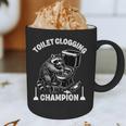 Toilet Clogging Champion Dad Joke Raccoon Trash Panda Graphic Print Coffee Mug
