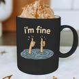 Two Thumbs Up I'm Fine Sarcastic Meme Introvert Humor Graphic Print Coffee Mug