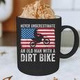 Never Underestimate An Old Man With A Dirt Bike Grandpa Dad Graphic Print Coffee Mug