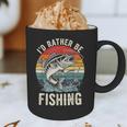 Vintage I'd Rather Be Fishing Graphic Bass Dad Boy Men Graphic Print Coffee Mug