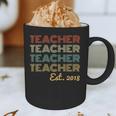 Vintage Teacher Established 2018 Graduation Men Graphic Print Coffee Mug