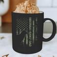 Vintage USA Camo Flag Proud Siberian Husky Dad Silhouette Graphic Print Coffee Mug