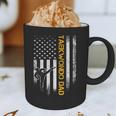 Vintage USA Flag Korea Taekwondo Training Dad Silhouette Graphic Print Coffee Mug