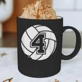 Volleyball Player 4 Volleyball Mom Dad Jersey Number 4 Graphic Print Coffee Mug