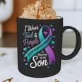 I Wear Teal And Purple In Memory My Son Suicide Prevention Graphic Print Coffee Mug