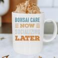 Bonsai Care Now Minimal Socializing Introvert Vintage Graphic Print Coffee Mug