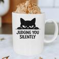 Cat For Cat Lover Mom Dad Cat Judging You Silently Graphic Print Coffee Mug