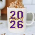 Class Of 2026 Graduation Varsity Purple Yellow On The Back Graphic Print Coffee Mug