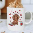 Cute Dachshund Valentine's Day Heart Love Dog Mom Dog Dad Graphic Print Coffee Mug