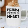 Friendly Introvert At Heart Raglan Baseball Tee Graphic Print Coffee Mug