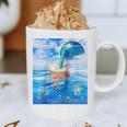 Frutiger Aero Aesthetic Tech Bubble Tea Boba Milktea Fishes Raglan Baseball Tee Graphic Print Coffee Mug