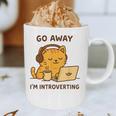 Go Away I'm Introverting Cozy Cat With Laptop And Coffee Graphic Print Coffee Mug Go Away I'm Introverting Cozy Cat With Laptop And Coffee Graphic Print Coffee Mug