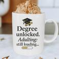 Graduation 2025 Degree Unlocked Adulting Still Loading Graphic Print Coffee Mug