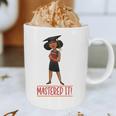 Graduation Woman Tshirt Black Melanin Masters Degree Graphic Print Coffee Mug