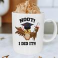 Hoot I Did It Grad Owl Holding Graduation Diploma Congrats Graphic Print Coffee Mug