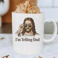 I'm Telling Dad Jesus Wearing Sunglasses Christian Fathers Graphic Print Coffee Mug