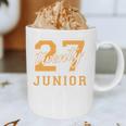 Junior Class 2027 Graduation Back To School Orange Letters Premium Tri-Blend Graphic Print Coffee Mug