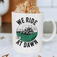 We Ride At Dawn Lawn Mower Zero-Turn Dad Mowing Graphic Print Coffee Mug