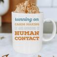 Running On Cards Making Social Introvert Humor Vintage Graphic Print Coffee Mug