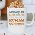 Running On Paper Crafts Social Introvert Humor Vintage Graphic Print Coffee Mug