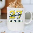 Senior Class Of 2027 Graduation Yellow And Blue On The Back Premium Tri-Blend Graphic Print Coffee Mug