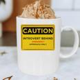 A Simple Yellow Warning Sign For Introvert Graphic Print Coffee Mug A Simple Yellow Warning Sign For Introvert Graphic Print Coffee Mug