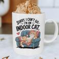 Sorry I Can’t Go I’m An Indoor Cat Couch Introvert Cat Graphic Print Coffee Mug