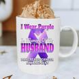I Wear Purple In Memory Of My Husband Pancreatic Cancer Premium Tri-Blend Graphic Print Coffee Mug