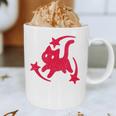 Yk2 Grunge Scary Cat With Shooting Stars 90s Nostalgia Graphic Print Coffee Mug