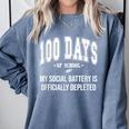 100 Days Of School Sarcastic Teacher Introvert Kid 100th Day Comfort Colors Sweatshirt Blue Jean