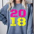 2018 Big Neon Numbers For The New Year Or Graduation Comfort Colors Sweatshirt Blue Jean