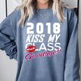 2018 Kiss My Class Goodbye Graduation Comfort Colors Sweatshirt Blue Jean