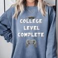 2019 College Level Complete Gamer Graduation Shirts Comfort Colors Sweatshirt Blue Jean