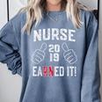 2019 Nurse RN Graduation Comfort Colors Sweatshirt Blue Jean