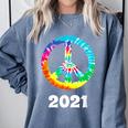 2021 Graduation Class Year Tie Dye Peace Sign Graduate Shirt Comfort Colors Sweatshirt Blue Jean