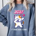 2021 Kindergarden Graduation Celebration Dapping Cat For Men Women Kids Comfort Colors Sweatshirt Blue Jean