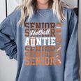 2026 Football Senior Auntie Graduation Matching Family Comfort Colors Sweatshirt Blue Jean
