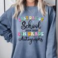 2026 Last Day Of School Autograph 8th Grade Graduation Party Comfort Colors Sweatshirt Blue Jean