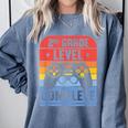 2nd Grade Level Complete Graduation Student Video Gamer Comfort Colors Sweatshirt Blue Jean